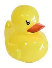LARGE FAB FINDS RUBBER DUCK COLLECTIBLE YELLOW SHIMMER GREAT FOR JEEPS 6"X5"