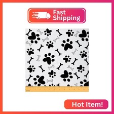 Feelyou Dog Paws Fabric by The Yard, Cute Dog Decorative Upholstery Fabric for H