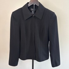 Women's Black Zip-Up Blazer Worthington Works Jacket Size 4