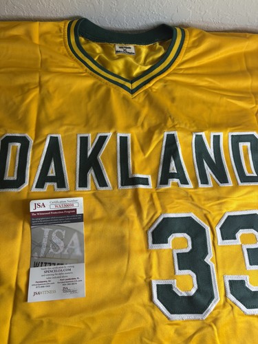 Jose Canseco Signed Oakland Athletics Yellow Baseball Jersey - JSA COA