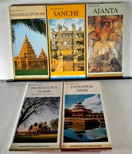 India Archaeological 5 Books Ajanta Sanchi Mahabalipuram Humayun Tomb Fatehpur
