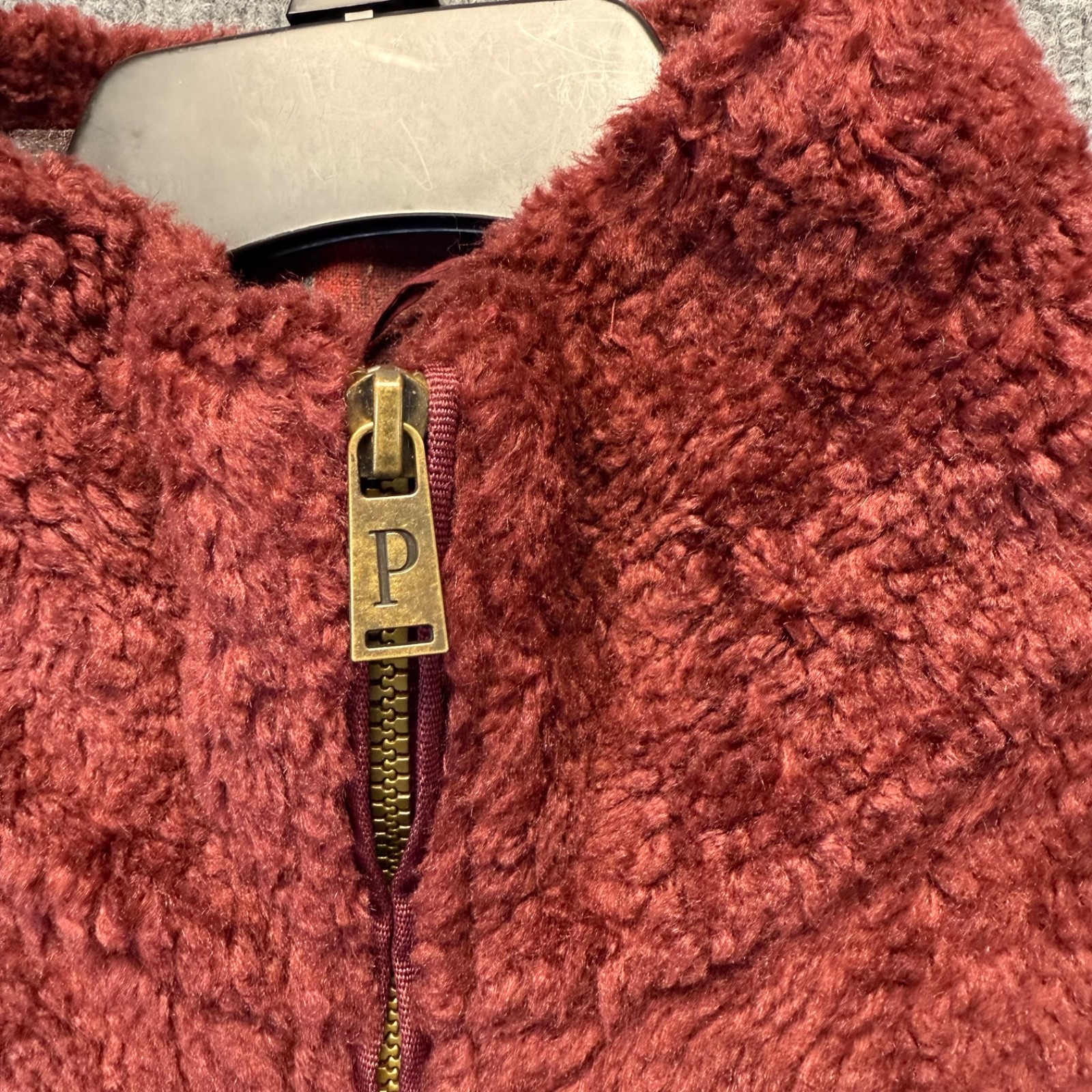 Pendleton Teddy Jacket Womens Small Maroon Fleece… - image 4