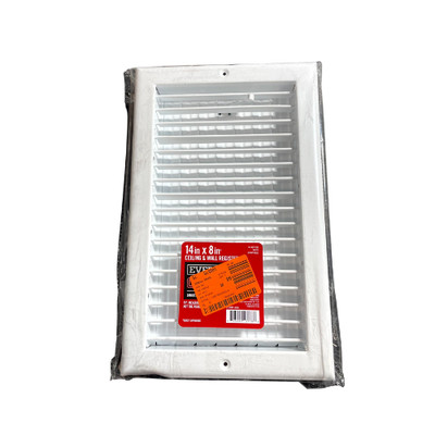 Everbilt 14 in x 8 in Adjustable 1-Way Wall & Ceiling Register White E210VM14X08