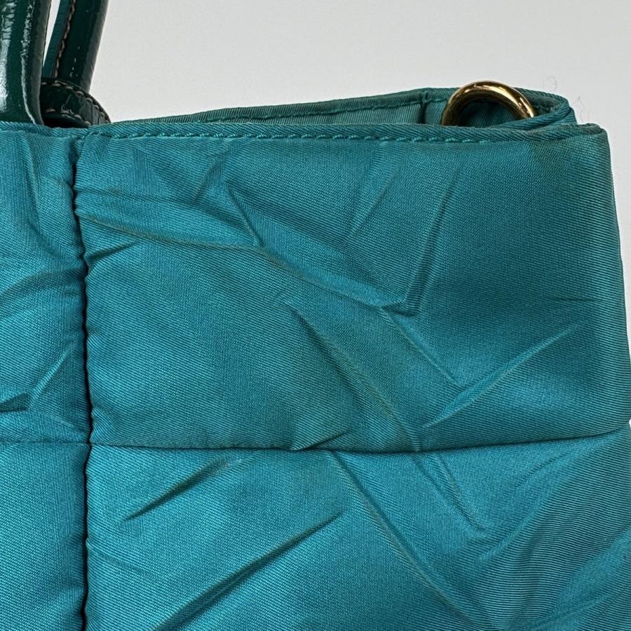 PRADA 2-Way Tote Bag Shoulder Bag Green Nylon with Shoulder Strap #BS1913 thumbnail 6