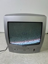 Monitor TV da gioco retrò 14 pollici Hitachi CRT 240p RGB Scart C14D24 DVD non funzionante