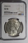 1934 D Peace Silver Dollar NGC AU58 #013