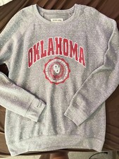 Pressbox Oklahoma University Football Crewneck Sweatshirt Grey Size XL