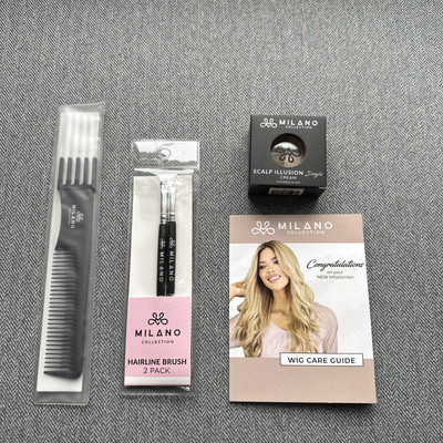 Milano Scalp Illusion Cream with Teasing Comb and 2-Pack Double-Sided Brushes