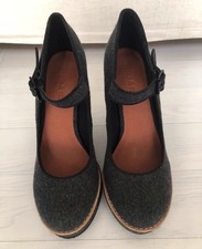 Urban Outfitters Deena & Ozzy grey wedge Mary Jane shoes