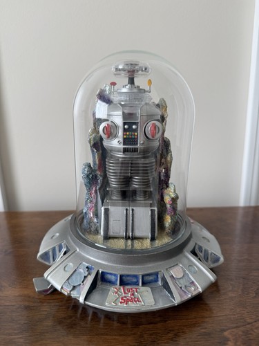 Franklin Mint Lost In Space B-9 Robot 1998 Talking Works Domed Broken Foot Video