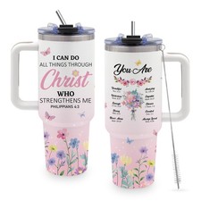 Christian Gifts for Women, 40oz Tumbler with Handle, Faith Gift for Wife, Enc...