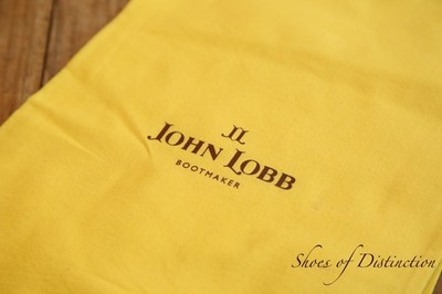 John Lobb gelb Baumwolle Stiefel Schuh Staubbeutel Paar Zugschnur NEU