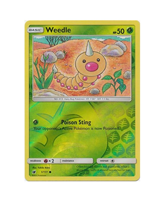 Pokemon - Weedle - 1/111 - Common - Reverse Holo - Crimson Invasion - NM/M