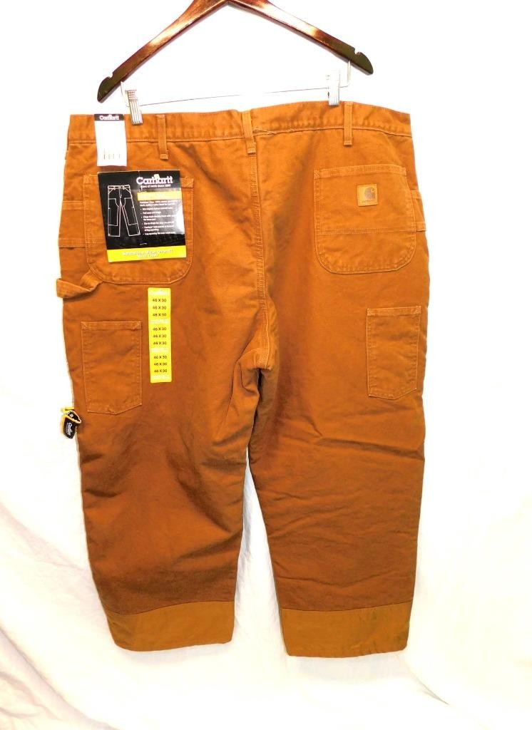 Carhartt 46 x 30 NWT Brown Quilt Lined Pants B194 Sandstone Waist Overall NEW thumbnail 10