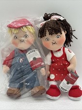 2004 Campbell's Soup Kids 100th Anniversary Cloth Girl  Boy Dolls 9" Century Ed