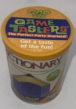 Game tasters perfect party starter pictionary HASBRO travel game in can Complete