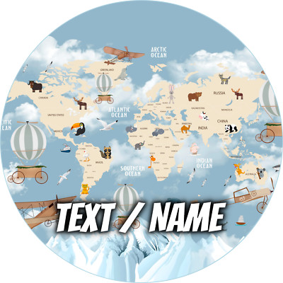Karte Welt Erde Tortenaufleger Party Deko essbar individuell personalisiert Name Globus Neu