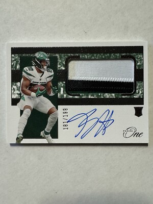 2022 Panini One #13 Breece Hall Rookie 3 Color Patch Autograph RPA /199 NY Jets