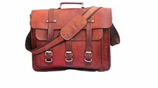 15" Business Mens Leather Briefcase Bag Handbag Laptop Shoulder Messenger Bag