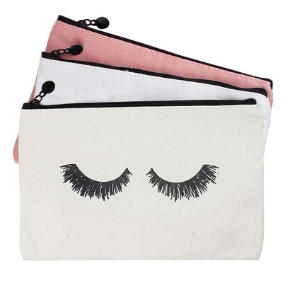 pink canvas makeup bolsa