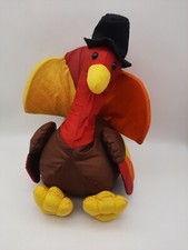 Nylon Thanksgiving Turkey Plush Colorful 12" Tall