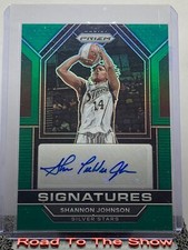 2023 Panini Prizm WNBA Shannon Johnson Signatures Auto Green Prizm #SG-SJN