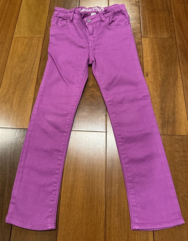 Baby Gap Mini Skinny Jeans Purple Girls Size 4 Adjustable Waist EUC
