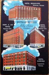 Wichita/Kansas City/Lawrence, KS Hutson Hotels 1940s Linen ...