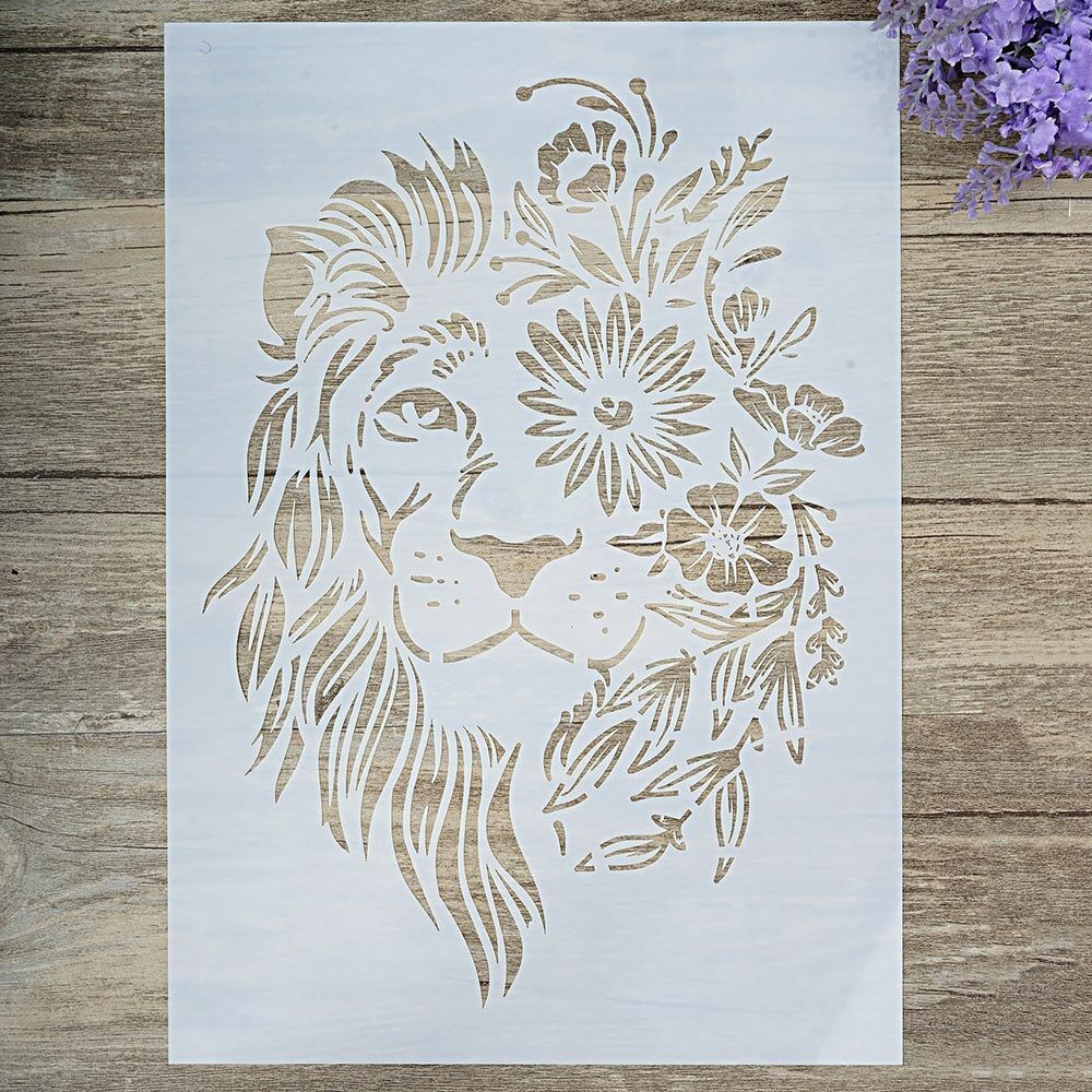 A4 A3 A2 DIY Craft Layering Flower Lion Szablon do malowania ścian Scrapbooking