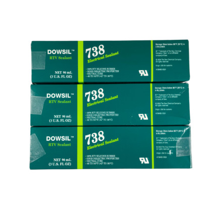 Dowsil 738 3 Oz 301% to 500% White Silicone Sealant (Lot of 3)