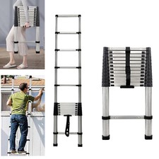 Echelle télescopique en acier inoxydable 3.8M 12.5ft rétractable antidérapante 