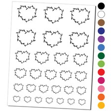 Heart Shaped Rustic Wreath Wedding Decor Temporary Tattoo Water Resistant Set