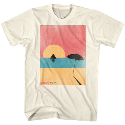 Jaws 70's Thriller Movie Beach Scene Visit Amity Island 1975 Men's T Shirt