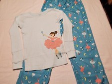 Carters Girls 2 Pc Pajamas size 8 Ballerinas Cotton Poly Fleece Ballet Theme PJs