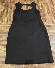 Ann Taylor Womens Black Sleeveless Back Zip Sheath Dress Size 12 EUC