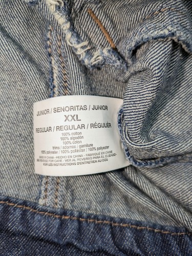 LEI Denim Jean Jacket Sherpa Collar Plaid Juniors Size XXL Button Front - Picture 6 of 7
