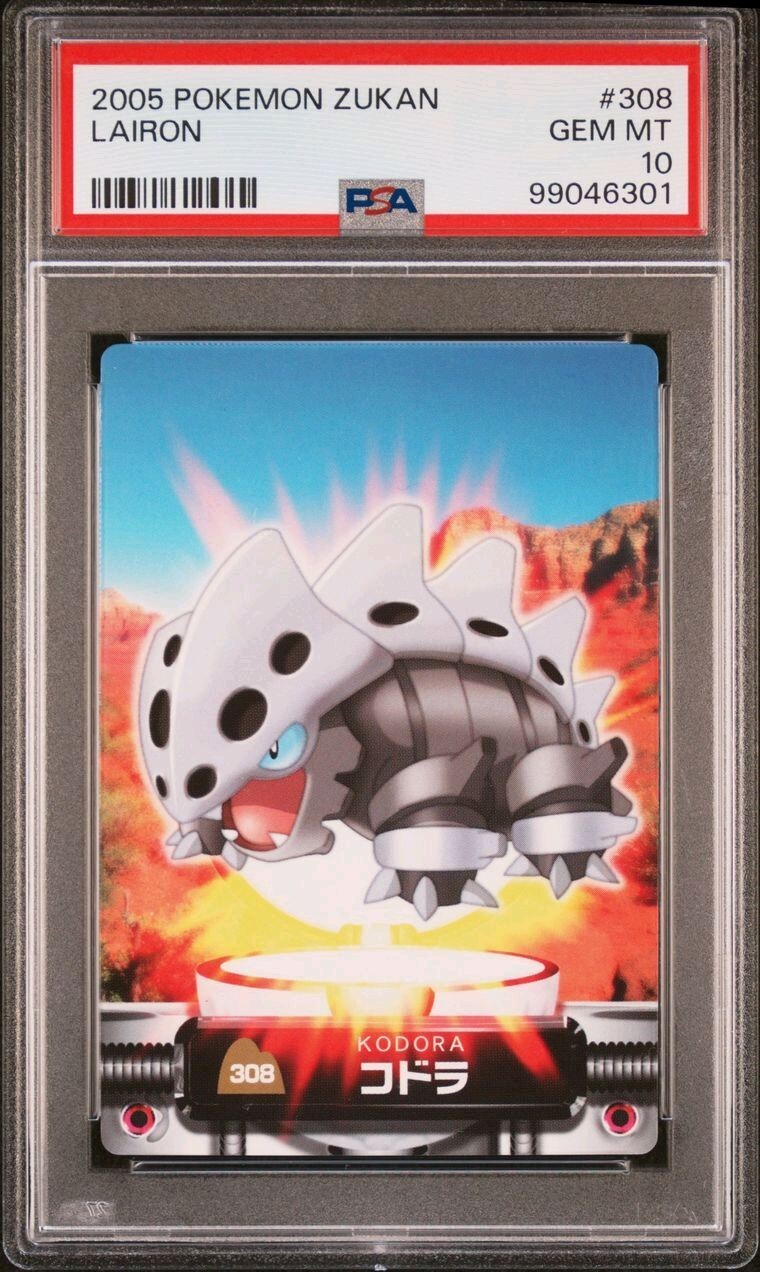 PSA 10 GEM MINT Lairon #308 Carddass Zukan Advanced Gen Bandai Pokémon POP 2 Rare Collectible