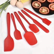 Kitchen Spatula Silicone Utensils Set of 6 Heat Resistant Rubber for Baking Cook