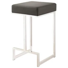 Contemporary Black Counter Height Stool with Chrome Base by Coaster 105253