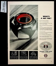 1943 Elastic Stop Nuts Bolts Thread Red Collar Airplane Vintage Print Ad 38042