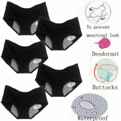 ETAOLINE Pack of 5 Women Period Knickers Panties Menstrual Underwear Leakproof Pants