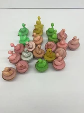 Vintage Antique Assorted Color Plastic Carnival Boats Duck/fish Pond Full Set 22