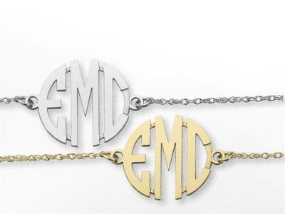 Special Order Sterling Silver 3 Letter Initial Monogram Design Charm Bracelet