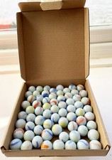 70 TRADITIONAL MILKY MARBLES-BOXED-FOR PLAY OR DECOR - MULTI-BUY & P&P DISCOUNTS
