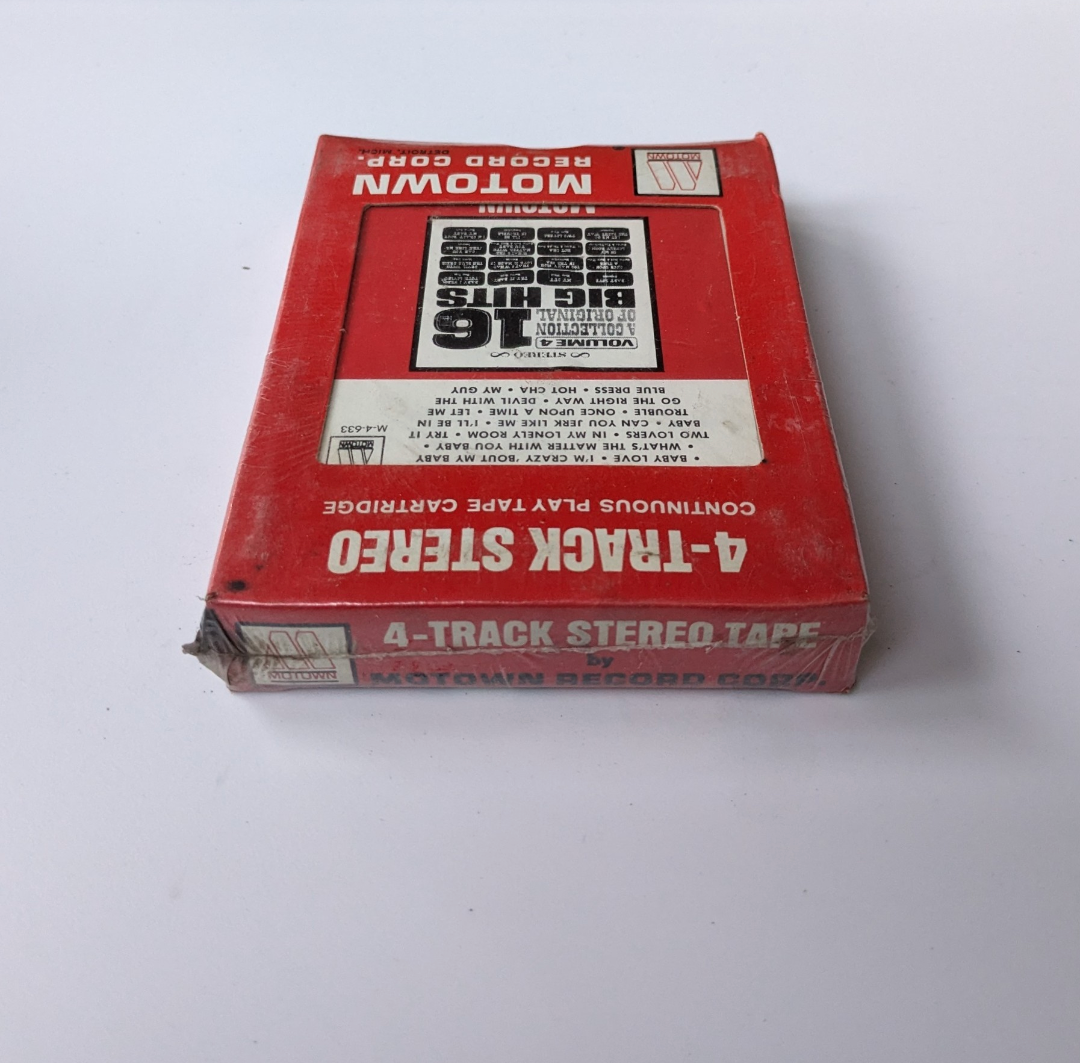RARE 1965 SEALED 16 Big Hits Vol 4 MOTOWN 4 Track Tape Cartridge Funk rare-1965-sealed-16-big-hits-vol-4-motown-4-track-tape-cartridge-funk
