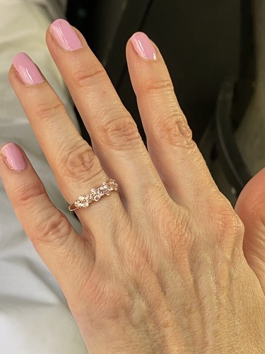 Bague de mariage diamant rose 1,00 TCW ronde taille brillant cultivée en laboratoire or rose 14 carats - Photo 9 sur 16