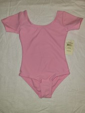 Leveret Pink Short Sleeve Gymnastics Dance Leotard Girls Sz. Toddler 2-4 NWT