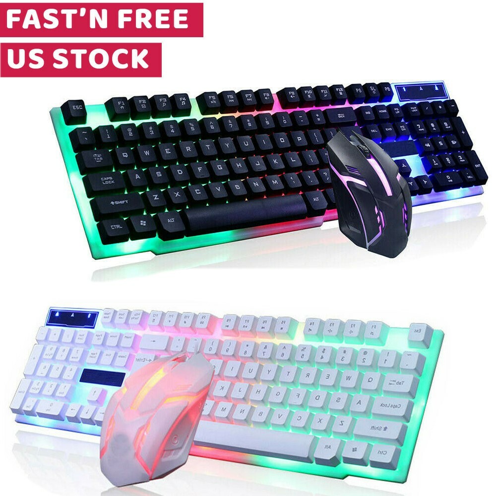 Gaming Keyboard Backlit PC Mechanical Feeling Backlight Wired LED Illuminated-image