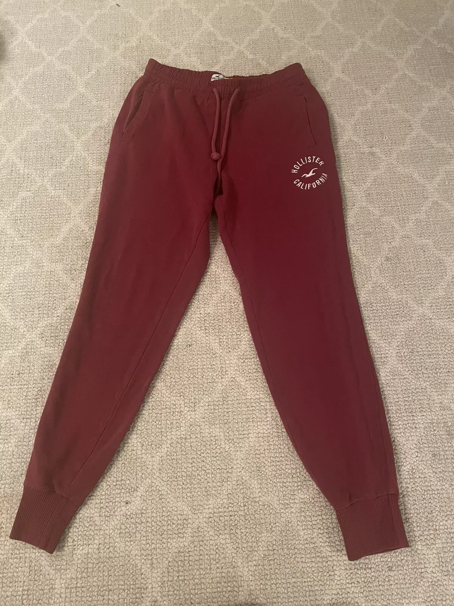 Hollister Sweatpants Jogger Burgundy Maroon Lounge Women