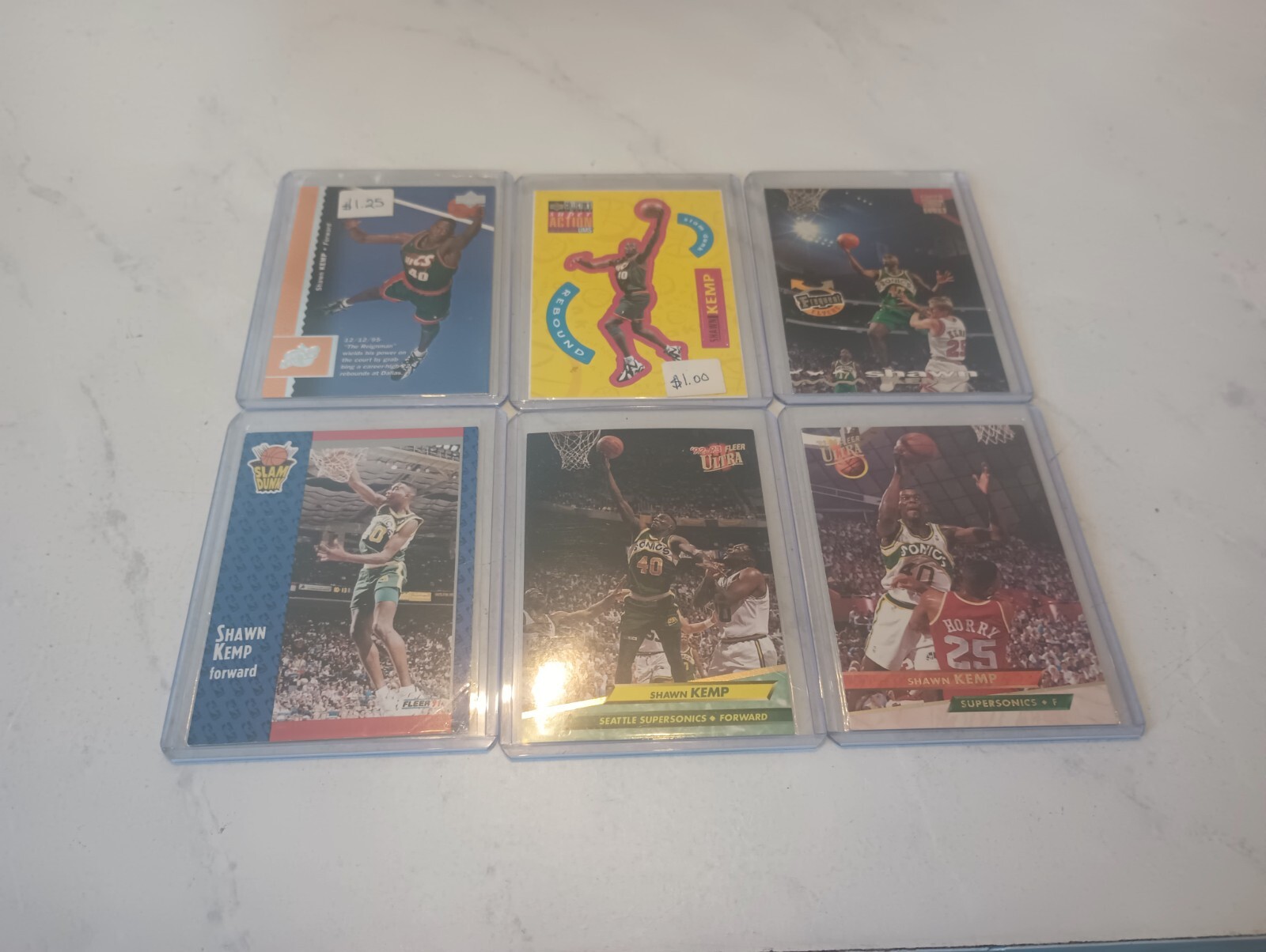 Shawn Kemp Upper Deck/Fleer/Topps 6 Card Lot eBay